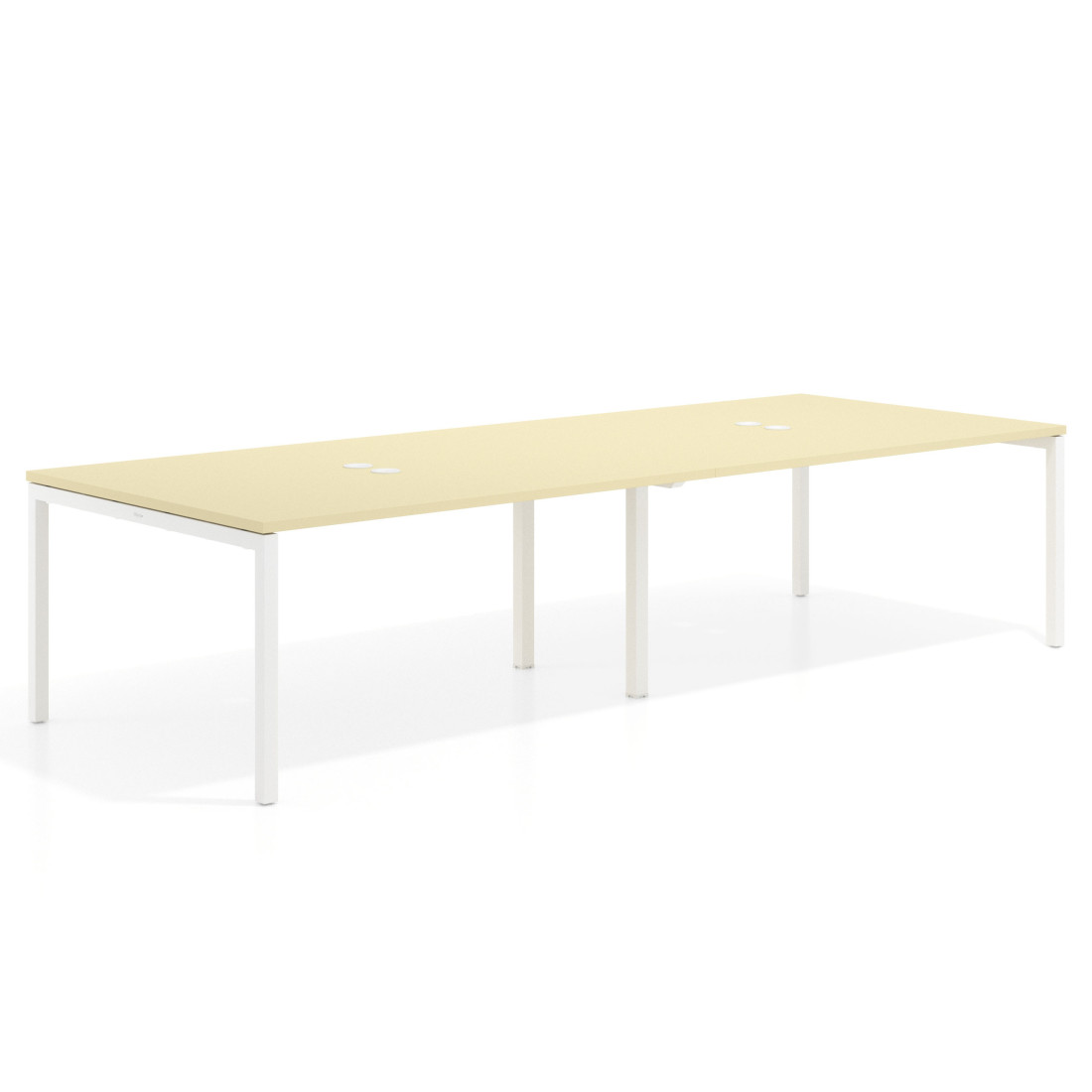 mesa multipuesto 240x126 salvia kube mesa coworking doble fondo 126cm recto 1