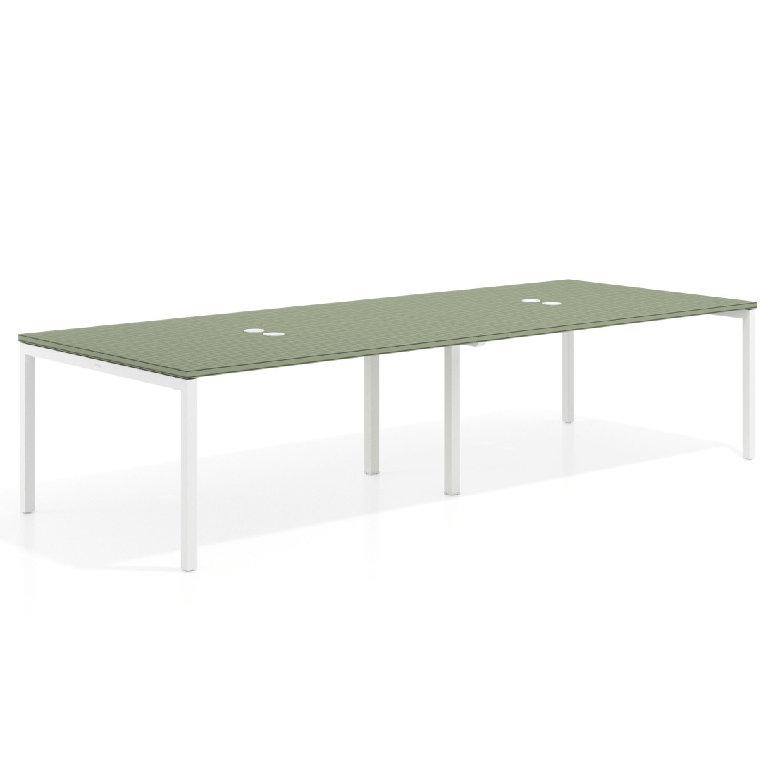 mesa multipuesto 240x126 rayado sauce kube mesa coworking doble fondo 126cm recto 1