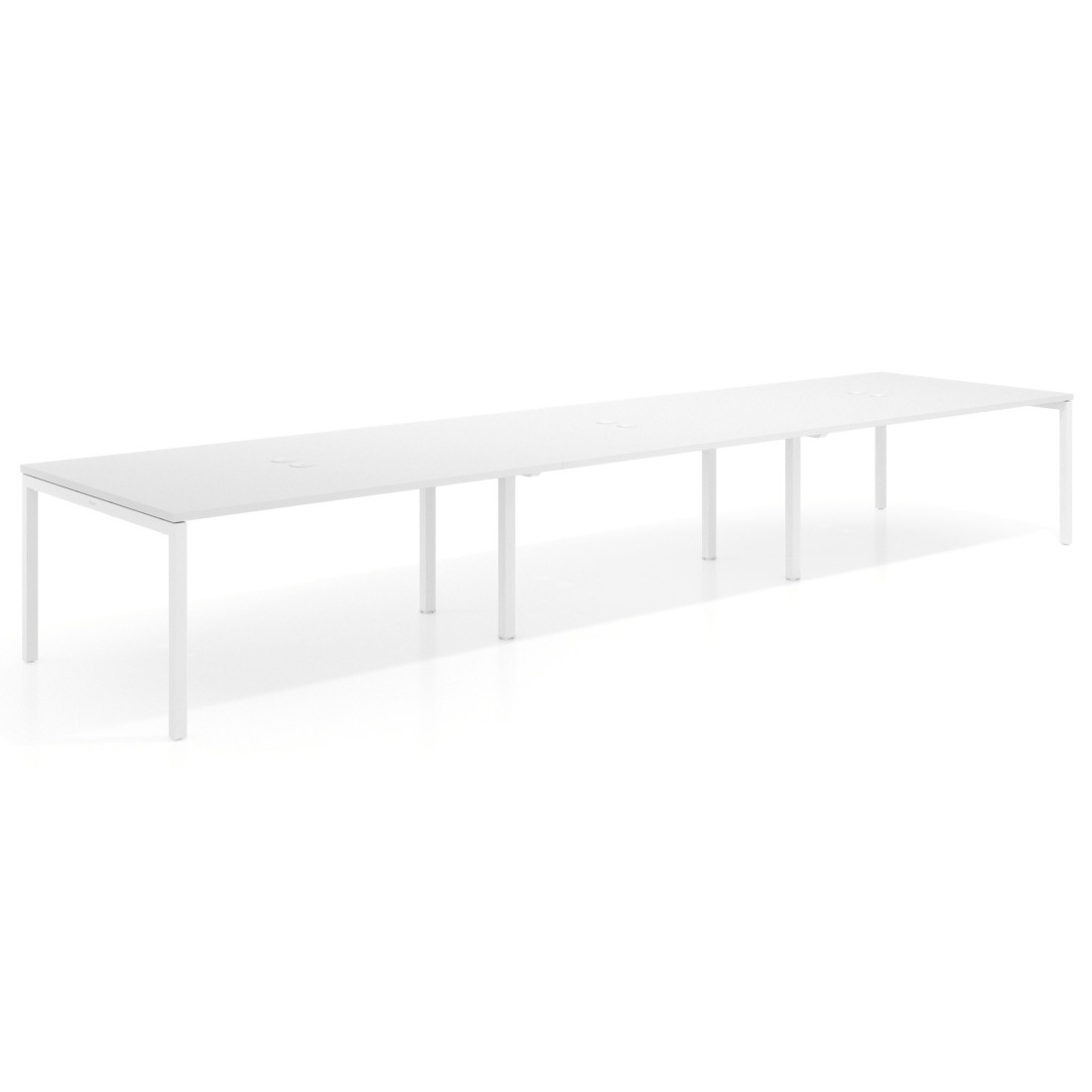 mesa multipuesto 360x126 blanco mate kube mesa coworking triple fondo 126cm recto 1