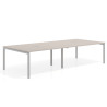 mesa co working 240x142 gris coco kube mesa coworking doble fondo 142cm recto 1