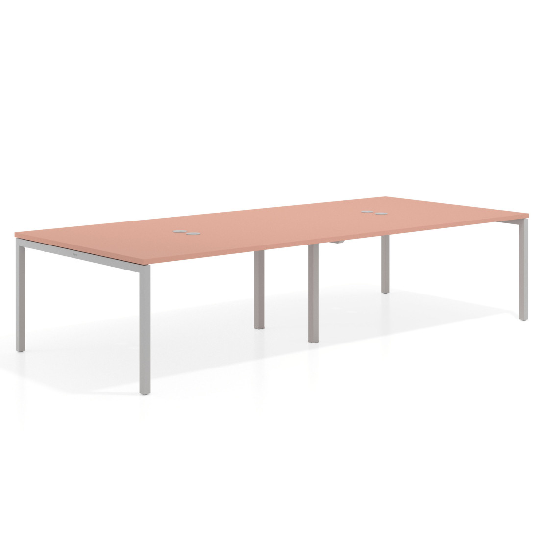 mesa co working 240x142 rosa talco kube mesa coworking doble fondo 142cm recto 1
