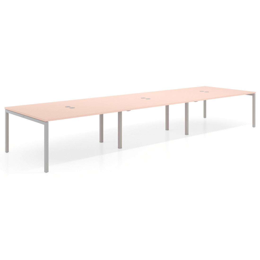 mesa co working 360x142 rosa nube kube mesa coworking triple fondo 142cm recto 1