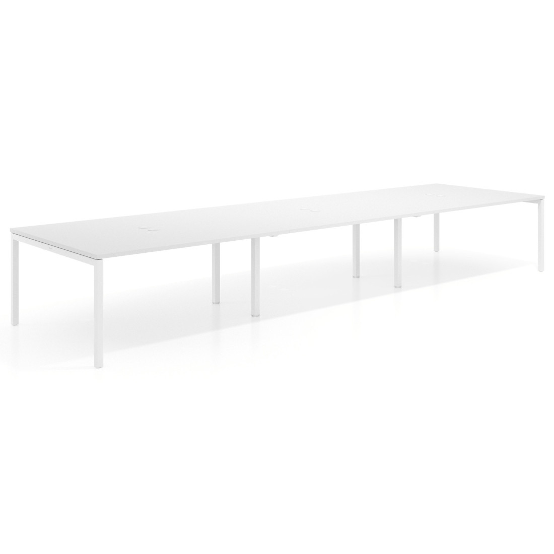 mesa multipuesto 360x142 blanco mate kube mesa coworking triple fondo 142cm recto 1