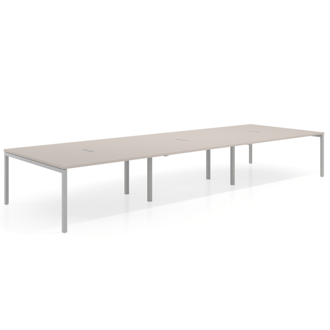 mesa multipuesto 360x166 gris coco kube mesa coworking triple fondo 166cm recto 1