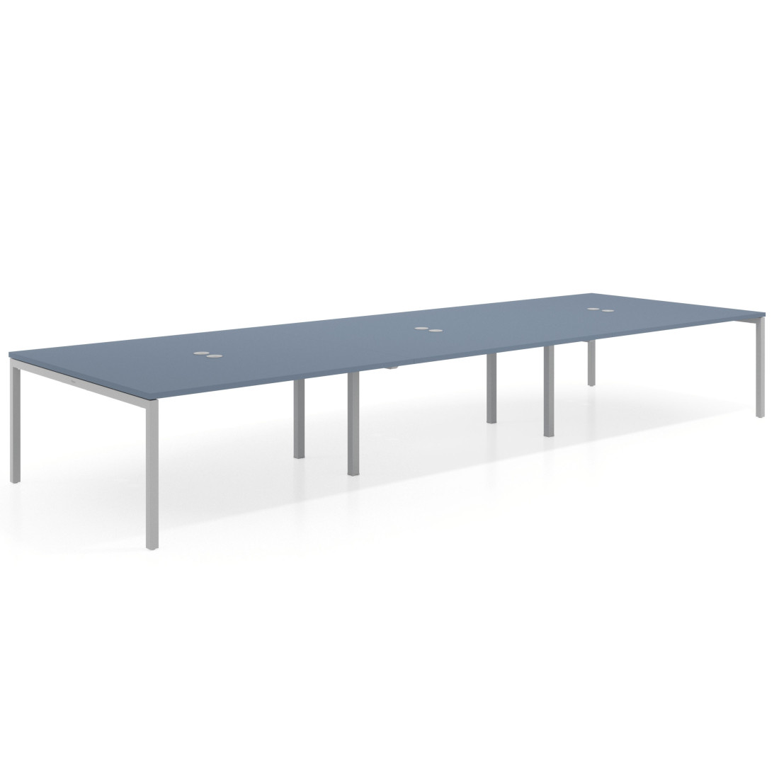 mesa multipuesto 360x166 azul talco kube mesa coworking triple fondo 166cm recto 1