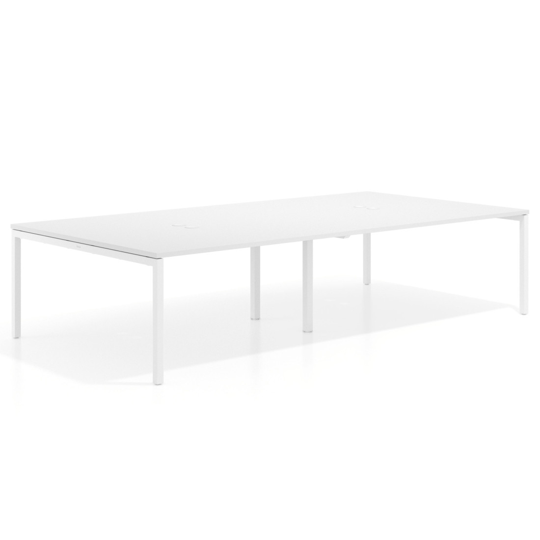 mesa multipuesto 240x166 blanco mate kube mesa coworking doble fondo 166cm recto 1