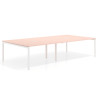 mesa multipuesto 240x166 rosa nube kube mesa coworking doble fondo 166cm recto 1