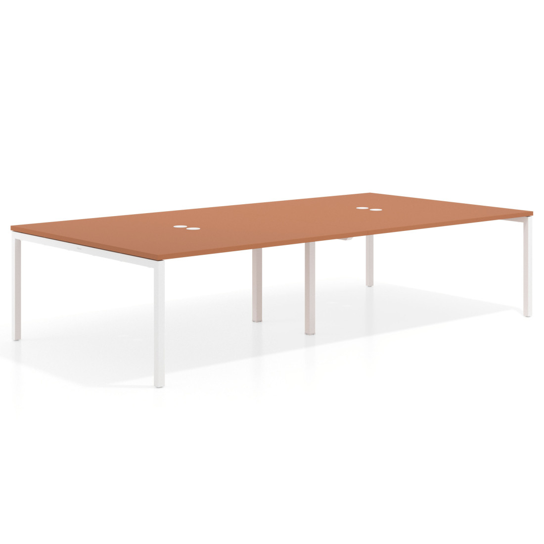 mesa multipuesto 320x166 terracota kube mesa coworking doble fondo 166cm recto 1