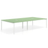 mesa multipuesto 240x166 verde talco kube mesa coworking doble fondo 166cm recto 1