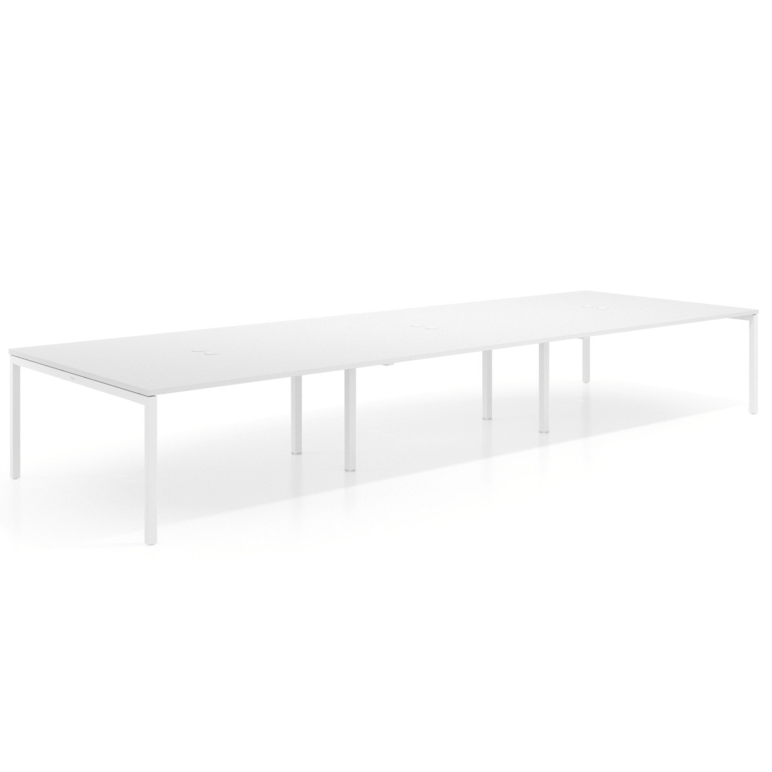 mesa multipuesto 360x166 blanco mate kube mesa coworking triple fondo 166cm recto 1
