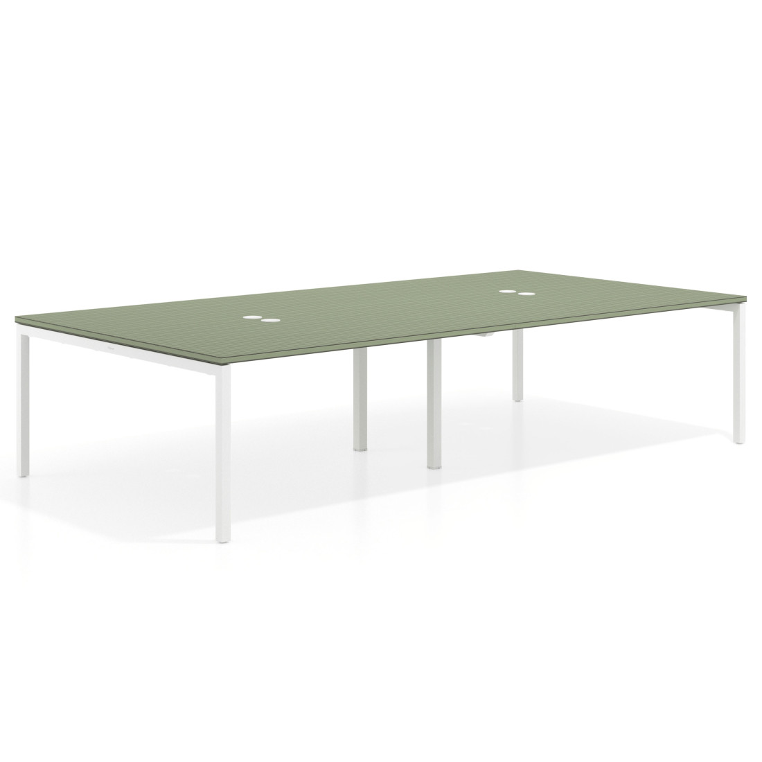 mesa multipuesto 240x166 rayado sauce kube mesa coworking doble fondo 166cm recto 1