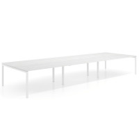 Mesa para coworking Kube triple, encimera continua fondo 166 cm, estructura blanca - ALBO, 480x166