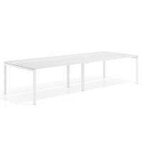 Mesa oficina multipuesto bench doble Kube, fondo 126 cm, estructura blanco - ALBO, 280x126