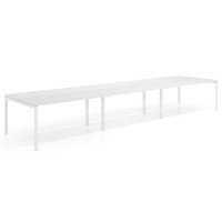 Mesa oficina multipuesto bench triple Kube, fondo 126 cm, estructura blanco - ALBO, 420x126