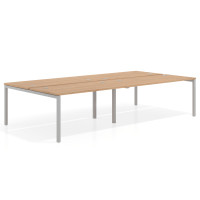 Mesa oficina multipuesto bench Kube doble, fondo 166 cm, estructura aluminio - SIROCO, 240x166