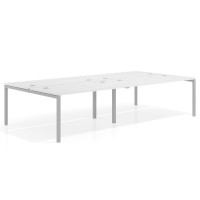 Mesa oficina multipuesto bench Kube doble, fondo 166 cm, estructura aluminio - ALBO, 280x166