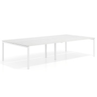 Mesa oficina multipuesto bench Kube doble, fondo 166 cm, estructura blanco - ALBO, 280x166