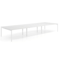 Mesa oficina multipuesto bench Kube triple, fondo 166 cm, estructura blanco - ALBO, 420x166