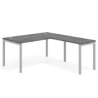 Mesa de oficina en L Kube fondo 80cm con ala, estructura aluminio - CALIFORNIA, 140x180 Second image