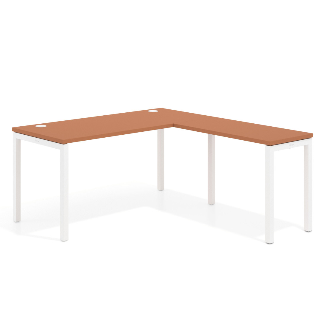 mesa en l 140x168 terracota kube mesa fondo 68cm con ala corta recto 1