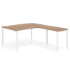 Mesa de dirección en L Kube fondo 100 con ala ancha, estructura blanca
