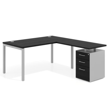 Mesa en L fondo 80, frontales melamina