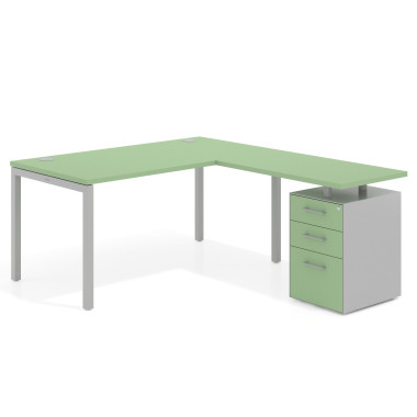 Mesa en L fondo 80, frontales melamina