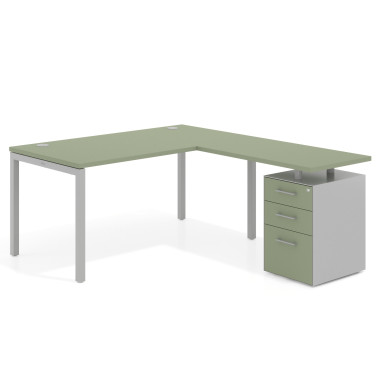Mesa en L fondo 80, frontales melamina