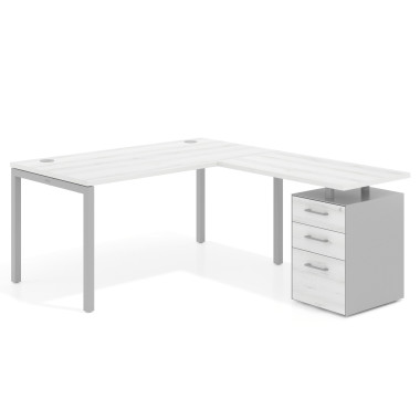 Mesa en L fondo 80, frontales melamina