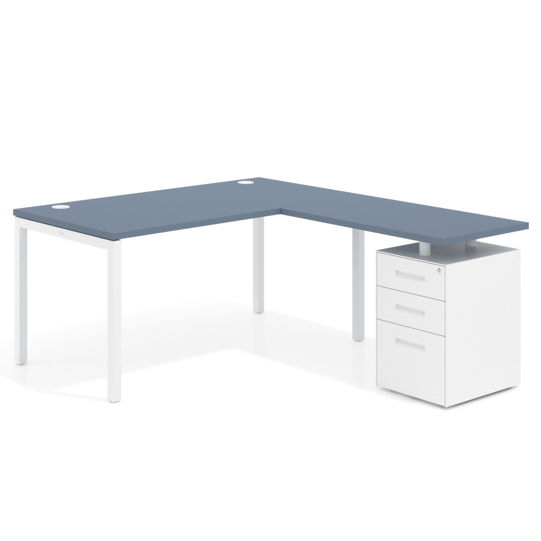 mesa en l 140x180 azul talco kube mesa en l fondo 80 frontales metal recto 1