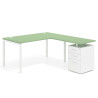 mesa en l 140x180 verde talco kube mesa en l fondo 80 frontales metal recto 1