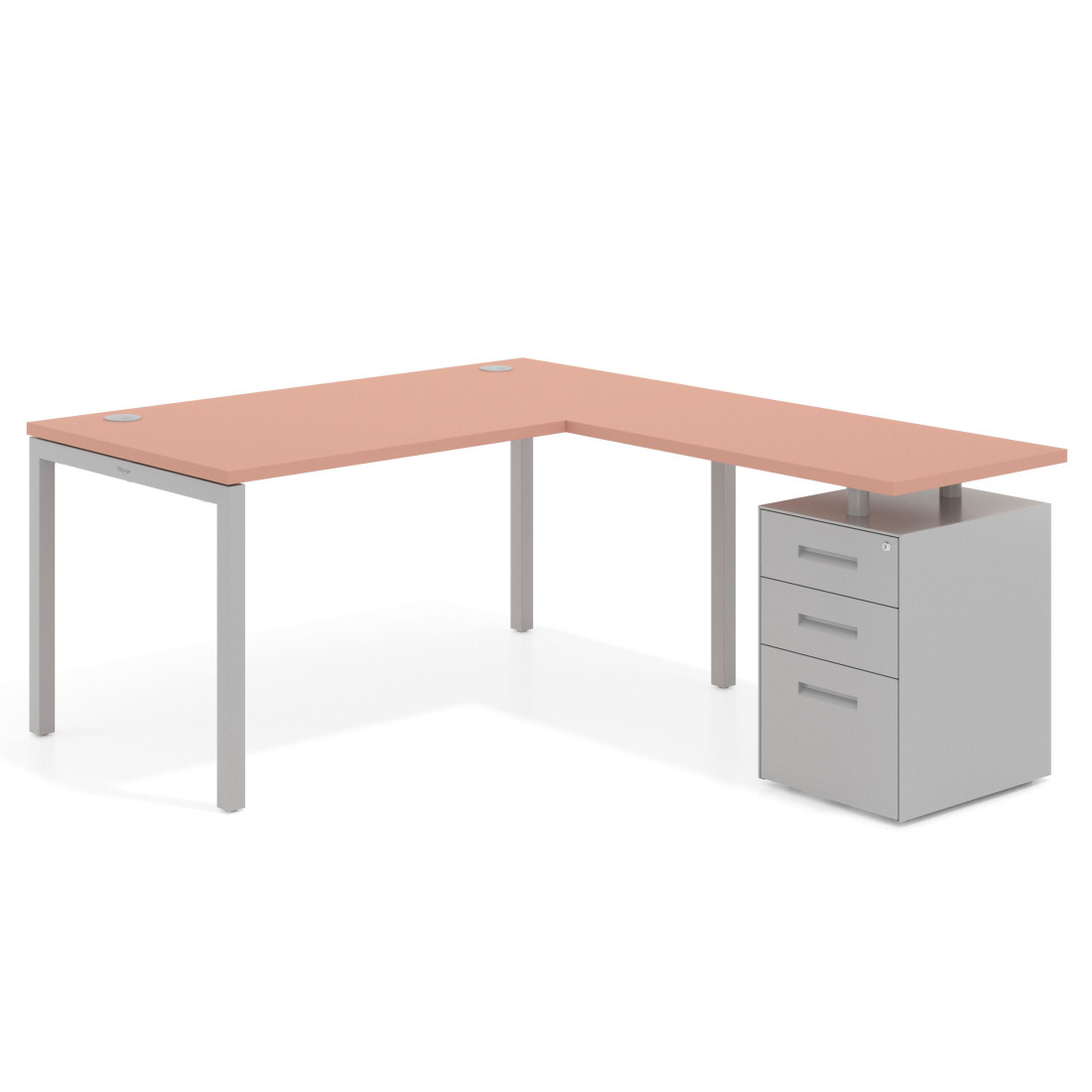 mesa en l 140x180 rosa talco kube mesa en l fondo 80 frontales metal recto 1