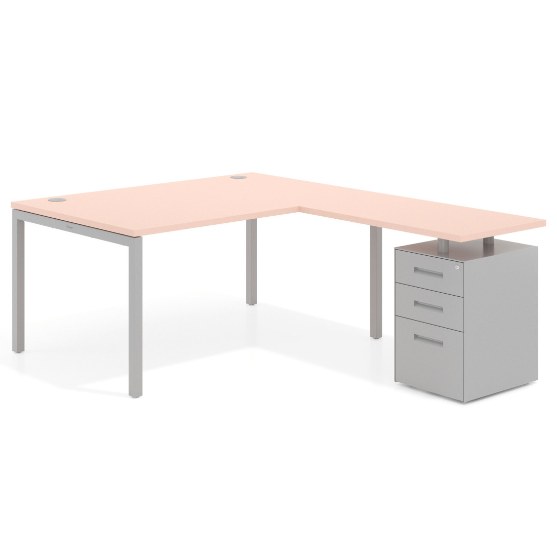 mesa en l 180x200 rosa nube kube mesa en l fondo 100 frontales metal recto 1