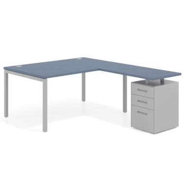 Mesa en L fondo 100, frontales metal