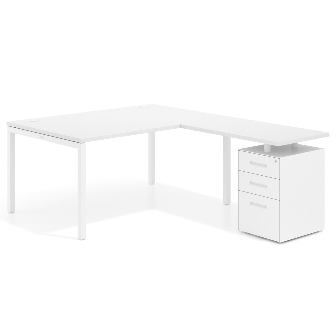 mesa en l 160x200 blanco mate kube mesa en l fondo 100 frontales metal recto 1