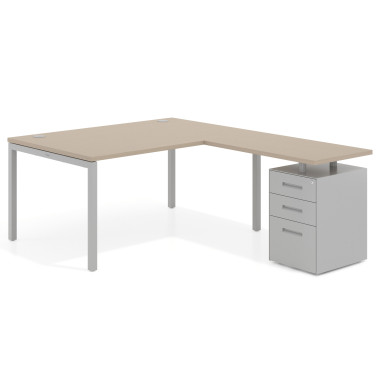 Mesa en L fondo 100, frontales metal