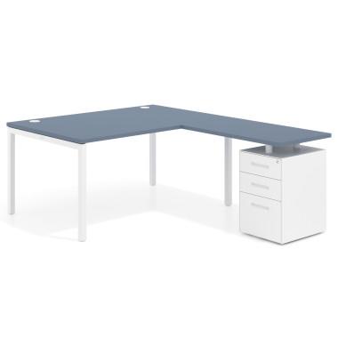 Mesa en L fondo 100, frontales metal