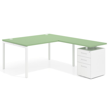 Mesa en L fondo 100, frontales metal
