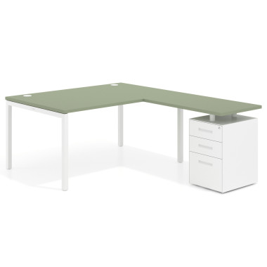 Mesa en L fondo 100, frontales metal