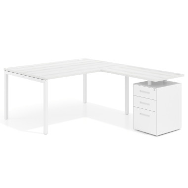 Mesa en L fondo 100, frontales metal