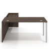 Mesa de despacho en L Kube fondo 80cm con ala WorkPlus estructura aluminio