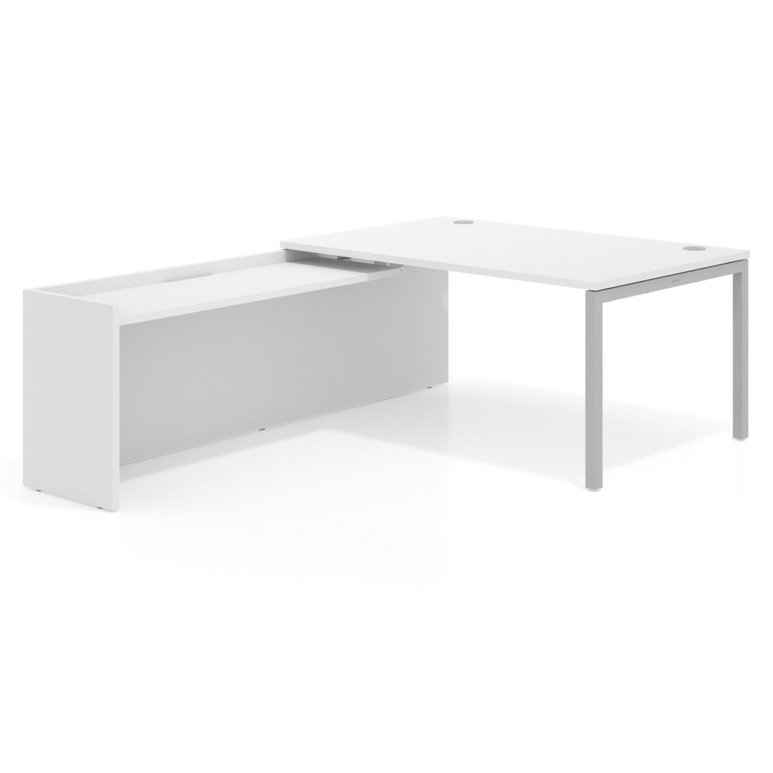 mesa en l 180x225 blanco mate kube mesa con ala fondo 100cm recto 1