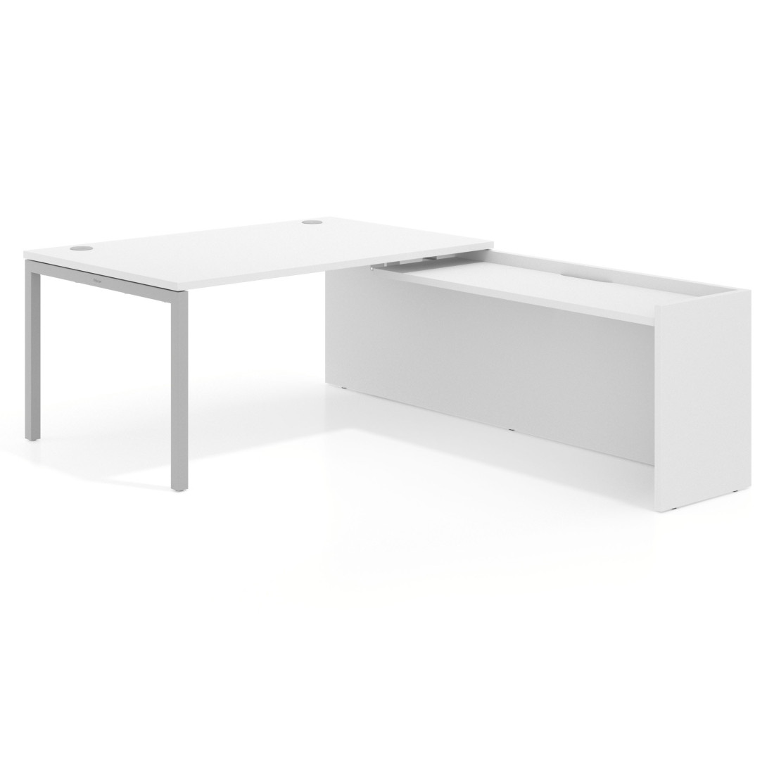mesa en l 180x225 blanco mate kube mesa con ala fondo 100cm recto 1