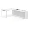 mesa en l 160x225 blanco mate kube mesa con ala fondo 100cm recto 1