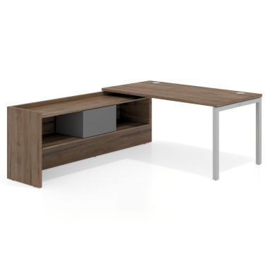 Mesa con ala pedestal, fondo 80cm