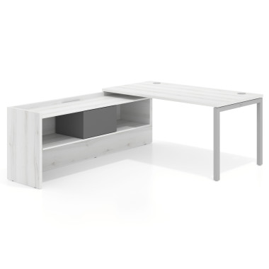 Mesa con ala pedestal, fondo 80cm