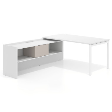 Mesa con ala pedestal, fondo 80cm