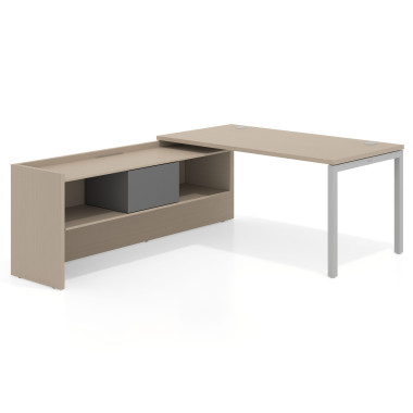 Mesa con ala pedestal, fondo 80cm