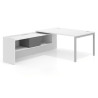 mesa en l 200x225 blanco mate kube mesa con ala pedestal fondo 100cm recto 1