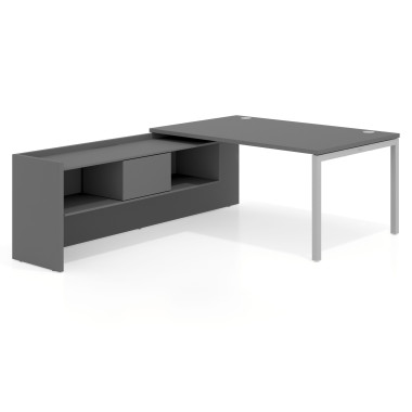 Mesa con ala pedestal, fondo 100cm